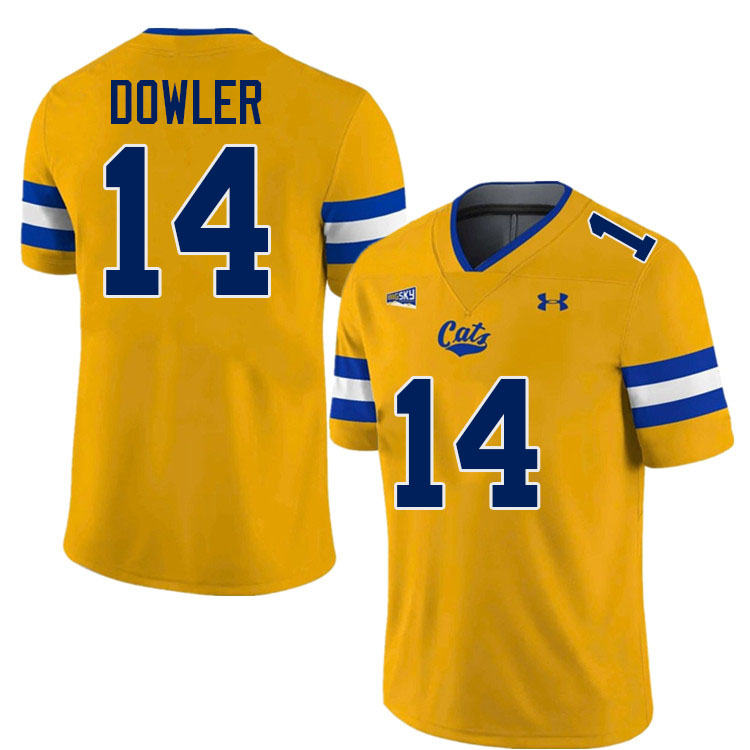 Montana State Bobcats #14 Taco Dowler College Football Jerseys,Uniforms Stitched-Gold